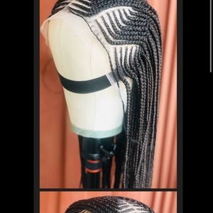 Lace Frontal install braids wig with baby hair.